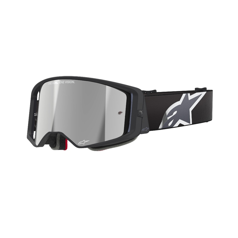 Motokrosové okuliare Alpinestars Supertech Corp čierno-šedé so strieborným plexisklom