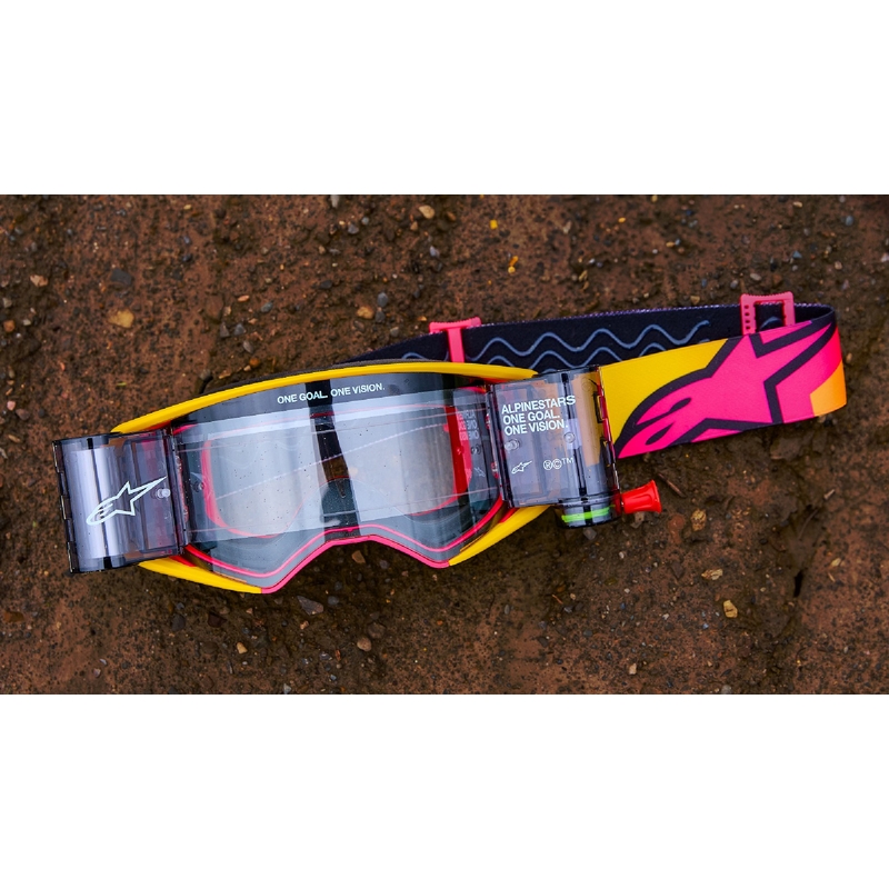 Motokrosové okuliare Alpinestars Supertech Corp čierno-šedé so strieborným plexisklom