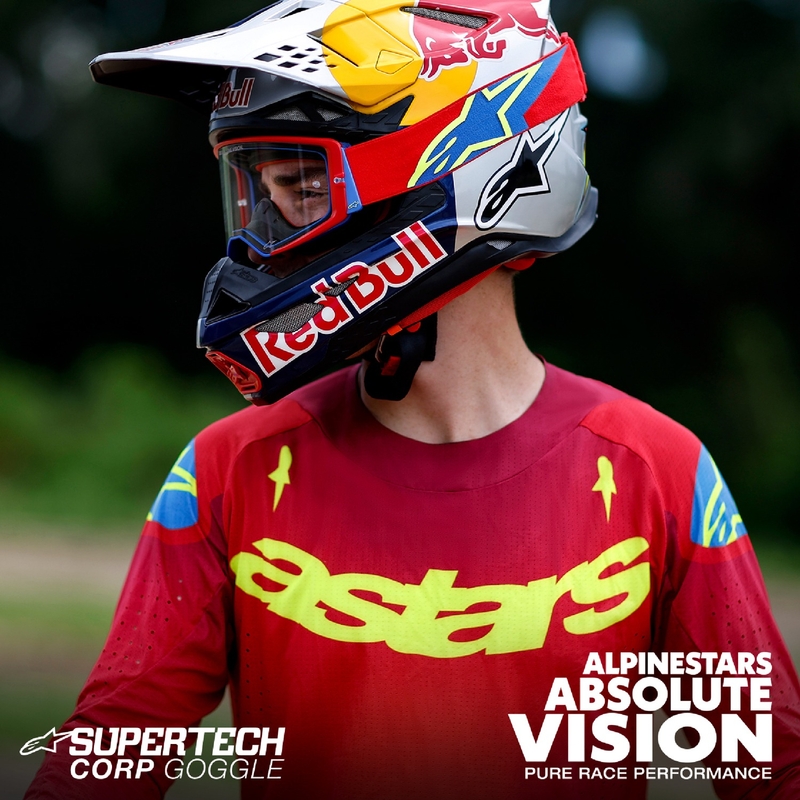 Motokrosové okuliare Alpinestars Supertech Corp čierno-šedé so strieborným plexisklom