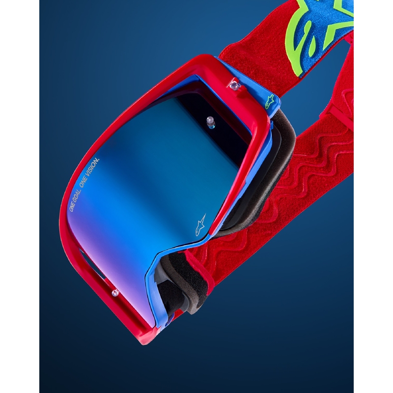 Motokrosové okuliare Alpinestars Supertech Corp čierno-šedé so strieborným plexisklom