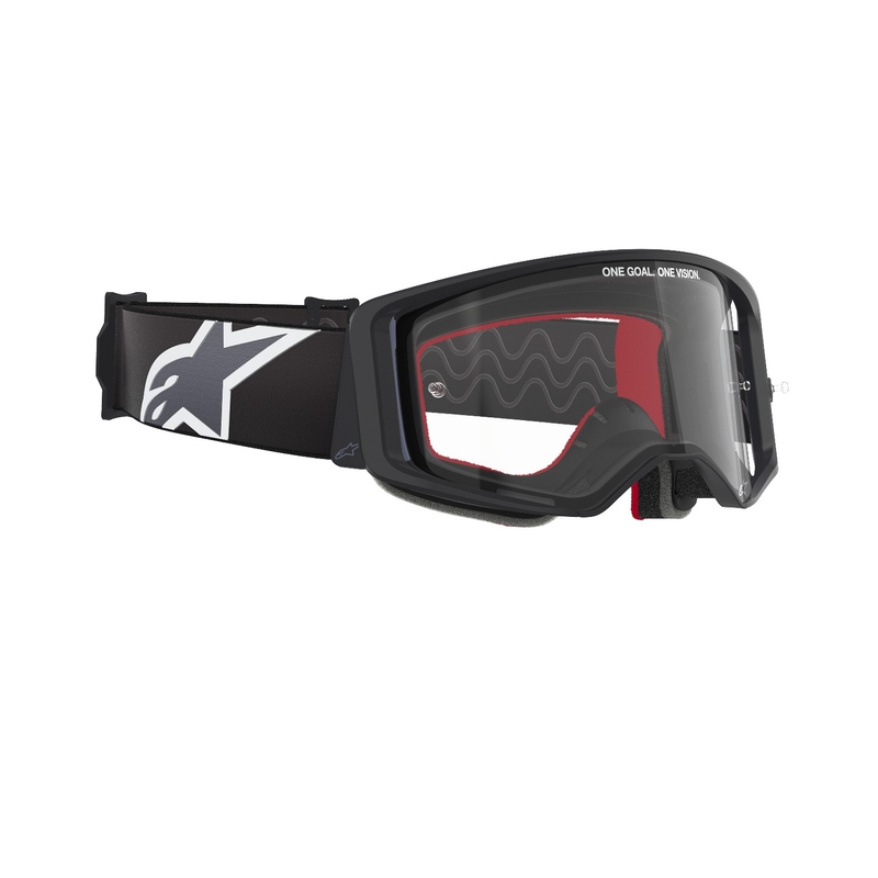 Motokrosové okuliare Alpinestars Supertech Corp čierno-šedé s čírym zorníkom