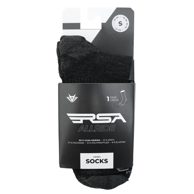 Ponožky RSA Allride Merino tmavo šedé