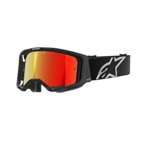 Motokrosové okuliare Alpinestars Vision 8 Corp čierne so zrkadlovým červeným plexisklom