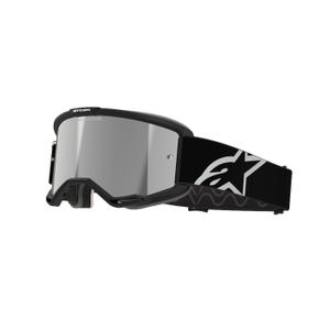 Motokrosové okuliare Alpinestars Vision 5 Corp čierne so zrkadlovým strieborným plexisklom
