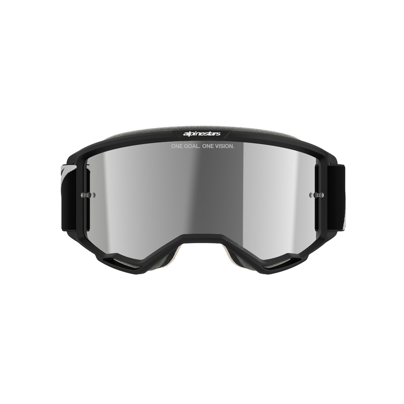 Motokrosové okuliare Alpinestars Vision 5 Corp čierne so zrkadlovým strieborným plexisklom