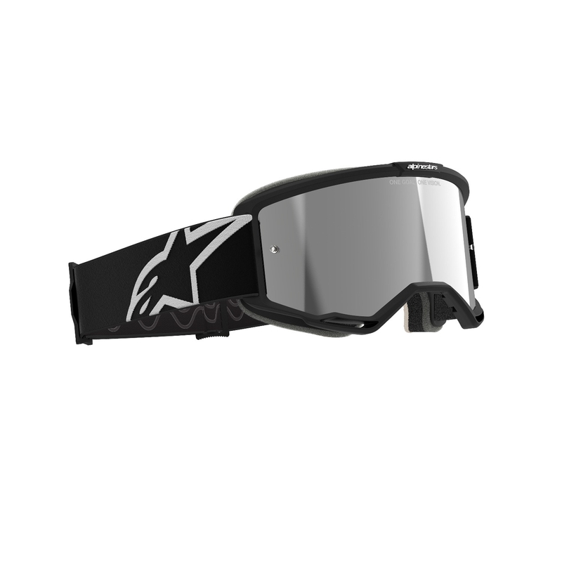 Motokrosové okuliare Alpinestars Vision 5 Corp čierne so zrkadlovým strieborným plexisklom