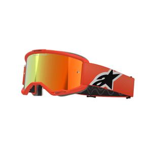 Motokrosové okuliare Alpinestars Vision 5 Corp oranžové so zrkadlovým červeným zorníkom