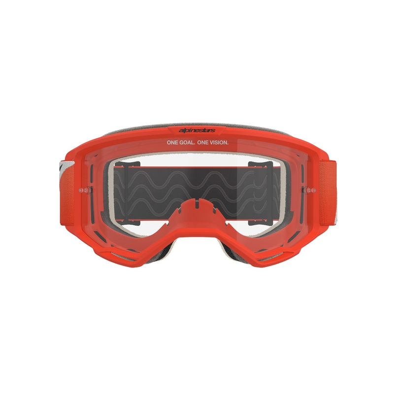 Motokrosové okuliare Alpinestars Vision 5 Corp oranžové s čírym plexisklom