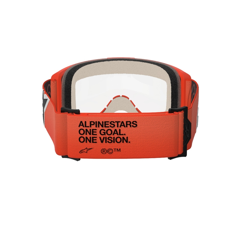 Motokrosové okuliare Alpinestars Vision 5 Corp oranžové s čírym plexisklom
