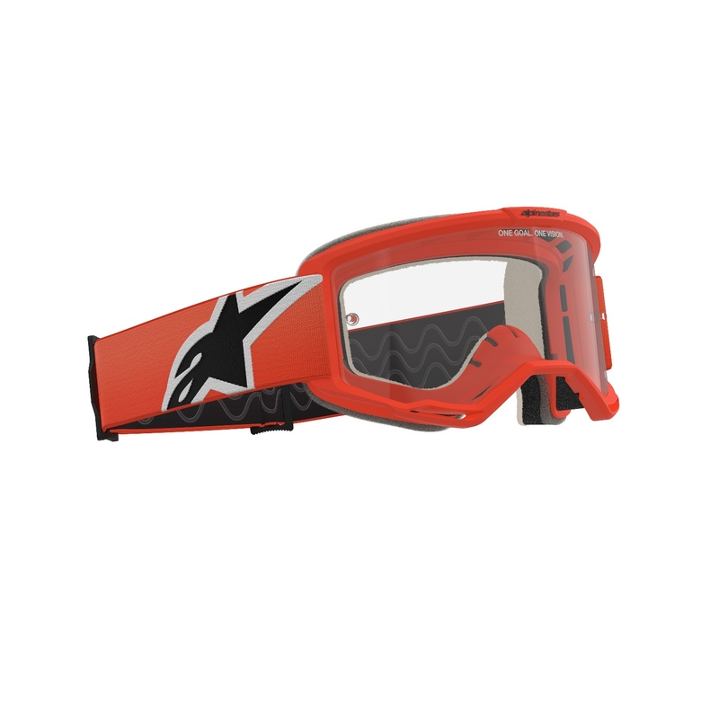Motokrosové okuliare Alpinestars Vision 5 Corp oranžové s čírym plexisklom