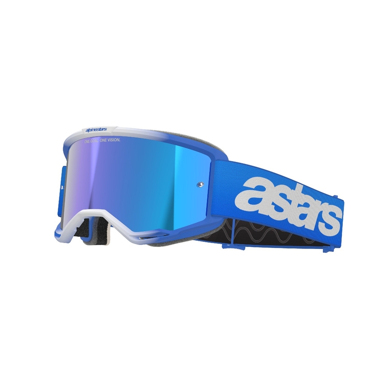 Motokrosové okuliare Alpinestars Vision 5 Blaze modré so zrkadlovým modrým plexisklom