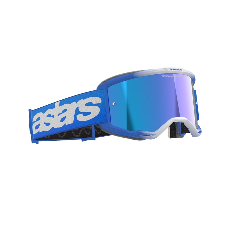Motokrosové okuliare Alpinestars Vision 5 Blaze modré so zrkadlovým modrým plexisklom