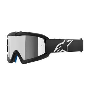 Detské motokrosové okuliare Alpinestars Vision Youth Corp čierne so zrkadlovým strieborným plexisklom