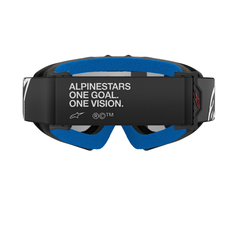 Detské motokrosové okuliare Alpinestars Vision Youth Corp čierne so zrkadlovým strieborným plexisklom