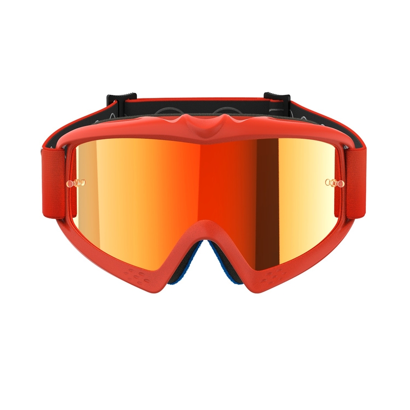 Detské motokrosové okuliare Alpinestars Vision Youth Corp oranžové so zrkadlovým červeným plexisklom