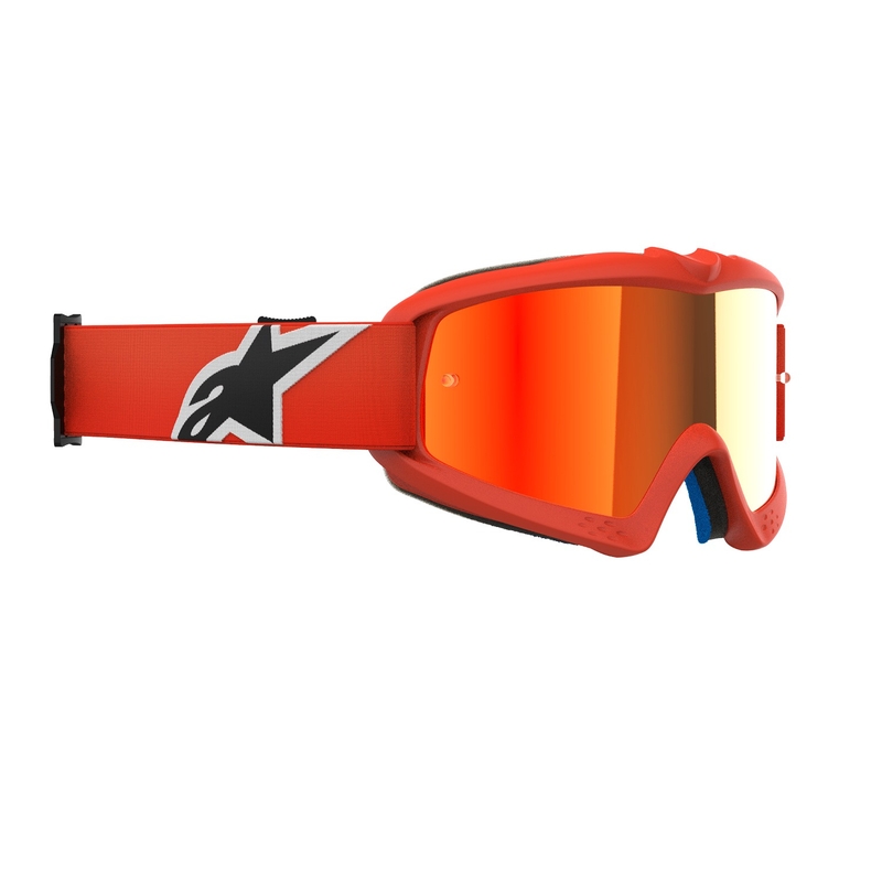 Detské motokrosové okuliare Alpinestars Vision Youth Corp oranžové so zrkadlovým červeným plexisklom
