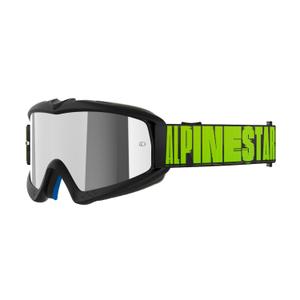 Detské motokrosové okuliare Alpinestars Vision Youth Hollow čierno-antracitovo-fluorescenčno žlté so zrkadlovým strieborným plexisklom