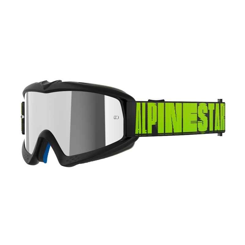 Detské motokrosové okuliare Alpinestars Vision Youth Hollow čierno-antracitovo-fluorescenčno žlté so zrkadlovým strieborným plexisklom
