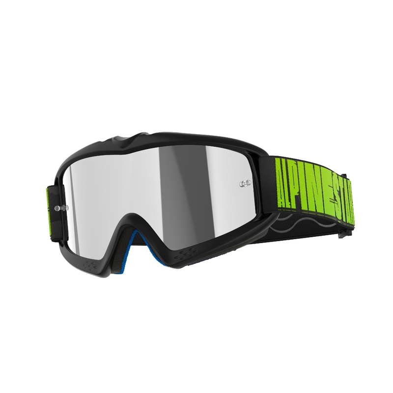 Detské motokrosové okuliare Alpinestars Vision Youth Hollow čierno-antracitovo-fluorescenčno žlté so zrkadlovým strieborným plexisklom