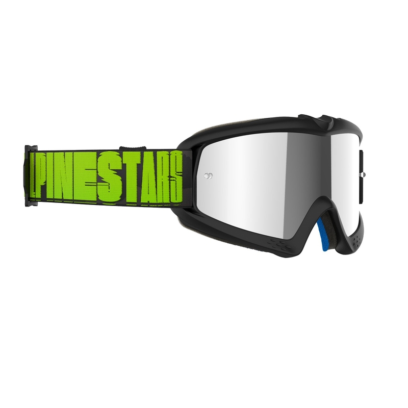 Detské motokrosové okuliare Alpinestars Vision Youth Hollow čierno-antracitovo-fluorescenčno žlté so zrkadlovým strieborným plexisklom