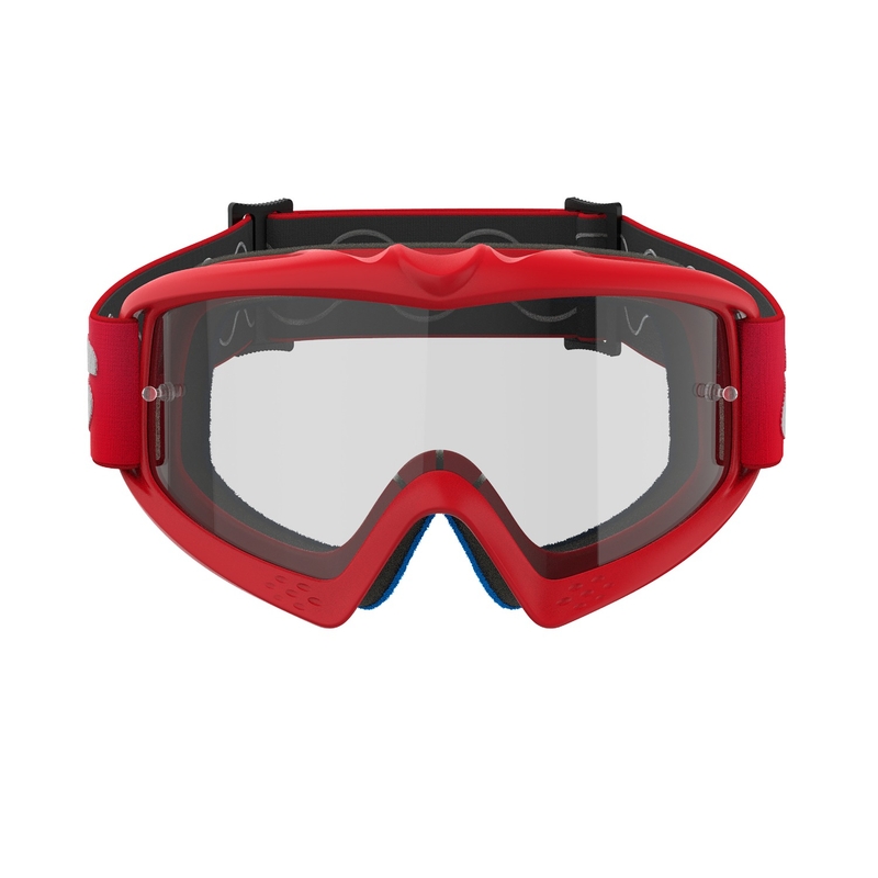 Detské motokrosové okuliare Alpinestars Vision Youth Blaze červené s čírym plexisklom