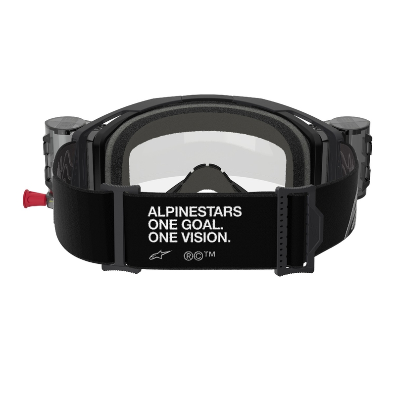 Motokrosové okuliare Alpinestars Vision 8 Corp ROLL-OFF Wide Vision čierne s čírym plexisklom