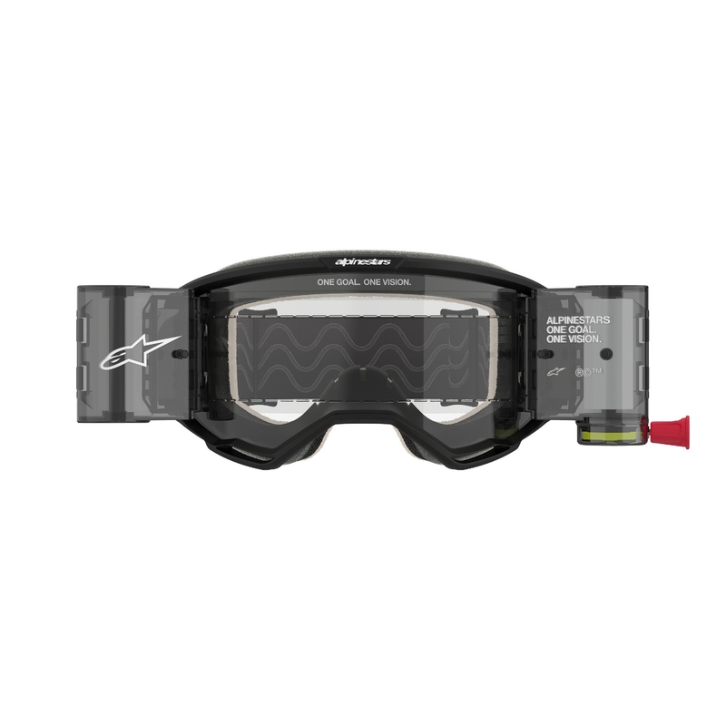 Motokrosové okuliare Alpinestars Vision 5 Corp ROLL-OFF Wide Vision čierne s čírym plexisklom
