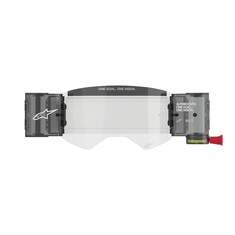 Náhradná sada Alpinestars Roll-Off Wide Vision k okuliarom Supertech číre plexi s čapmi pre strhávacie sľudy