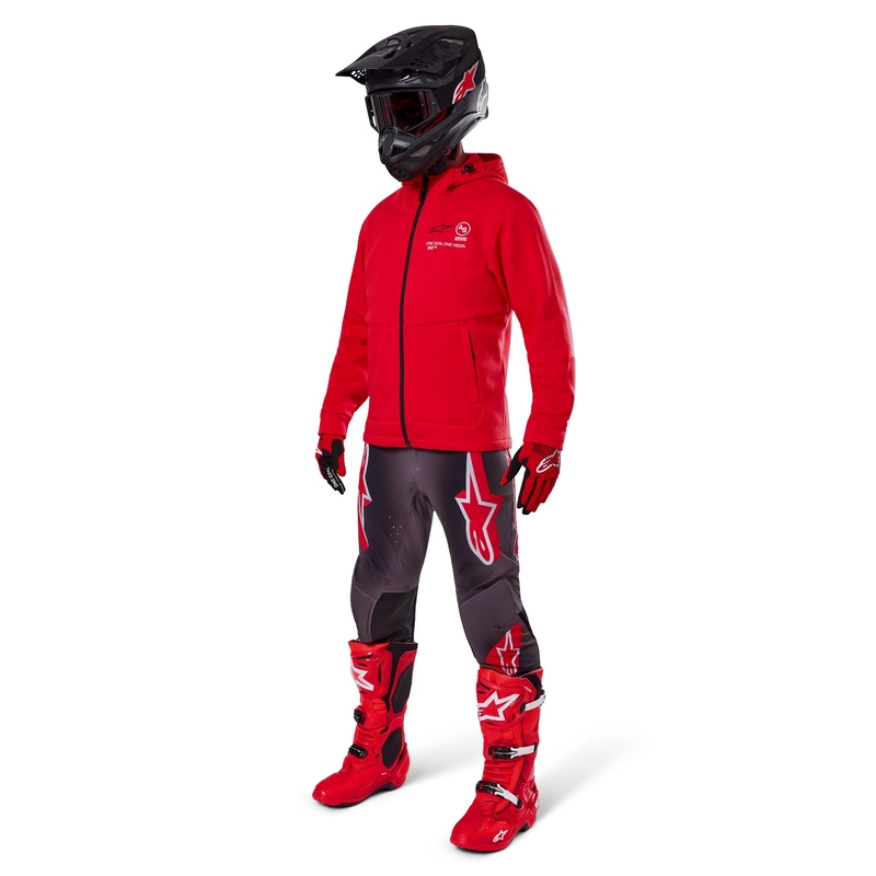Mikina Alpinestars Racer MX Fleece červená