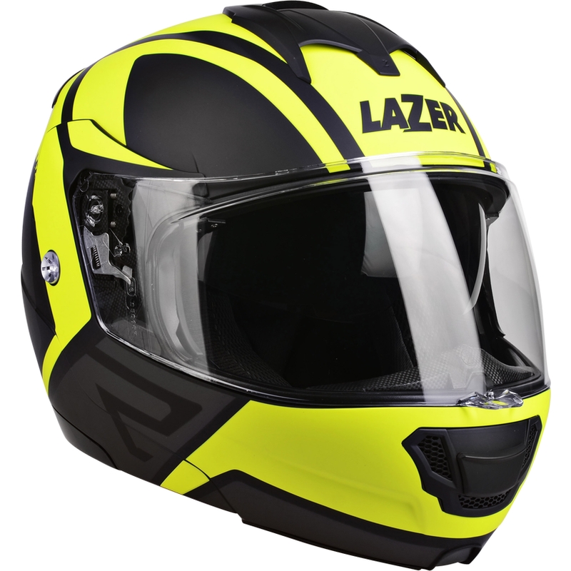Odklápacia prilba na motorku Lazer Lugano Z-Generation čierno-fluorescenčno žltá