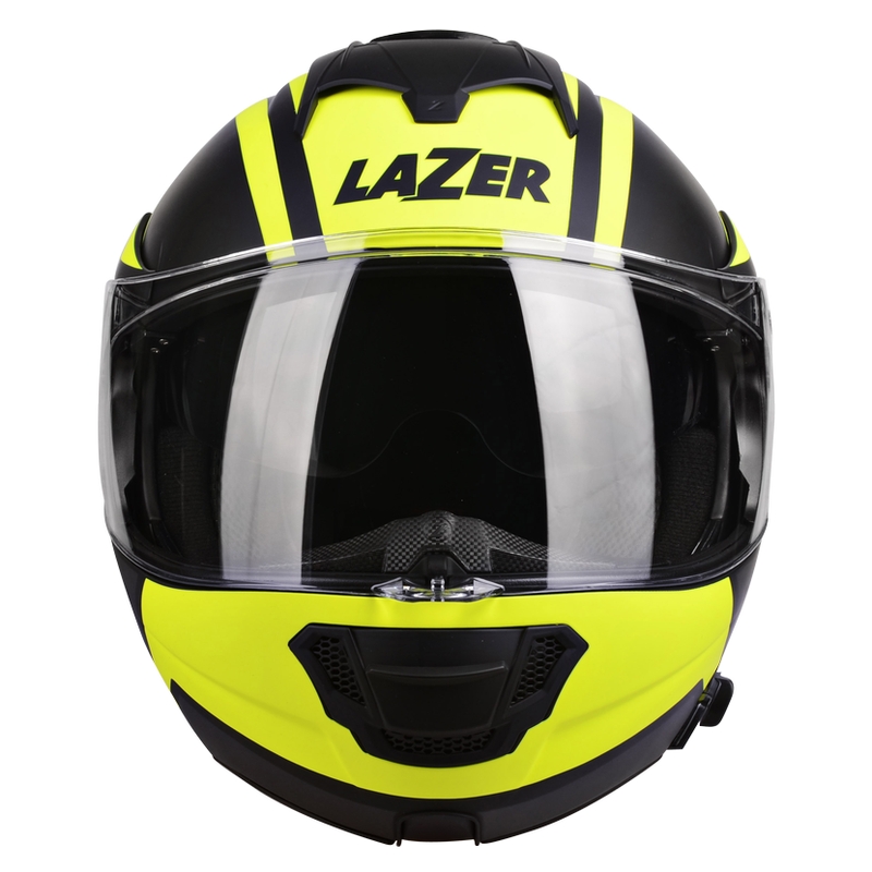 Odklápacia prilba na motorku Lazer Lugano Z-Generation čierno-fluorescenčno žltá