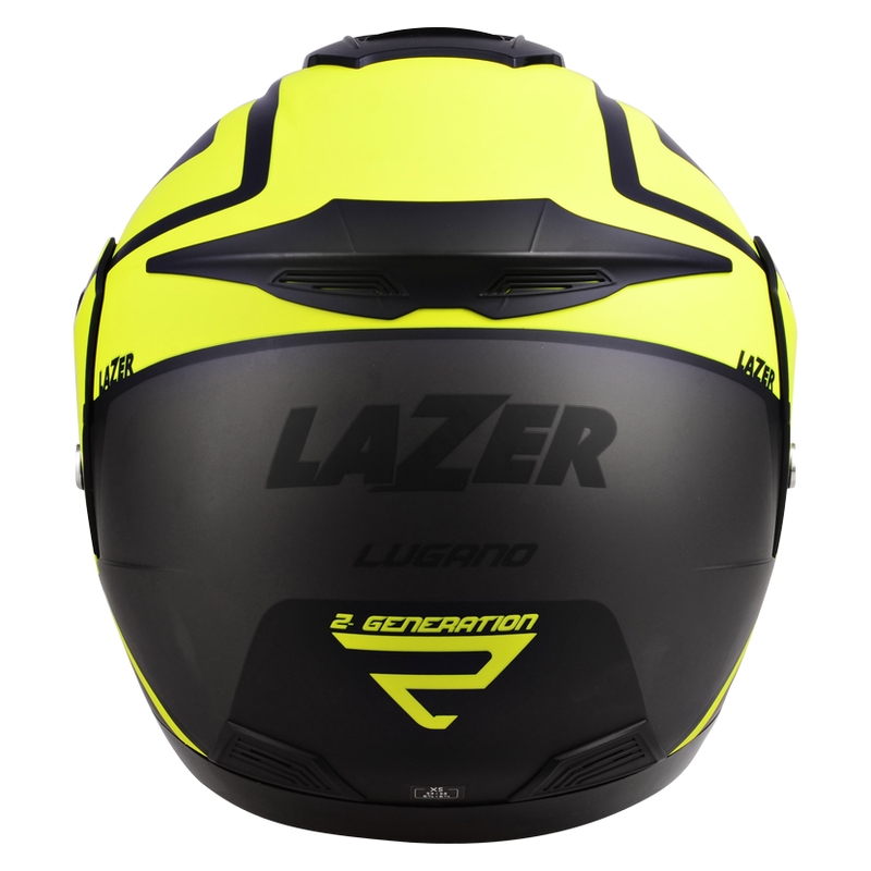 Odklápacia prilba na motorku Lazer Lugano Z-Generation čierno-fluorescenčno žltá