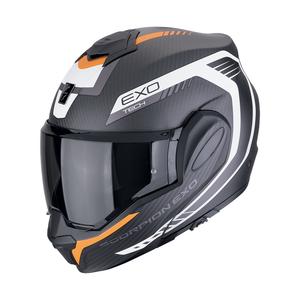 Preklápacia helma na motorku Scorpion EXO-TECH EVO CARBON COSY matná čierno-oranžová