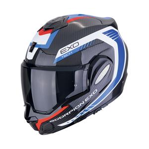 Preklápacia helma na motorku Scorpion EXO-TECH EVO CARBON COSY čierno-modro-červená