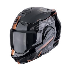 Preklápacia helma na motorku Scorpion EXO-TECH EVO TRAVELLER čierno-medená