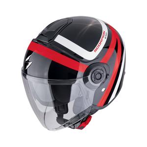 Otvorená prilba na motorku Scorpion EXO-CITY II RIVA čierno-červená