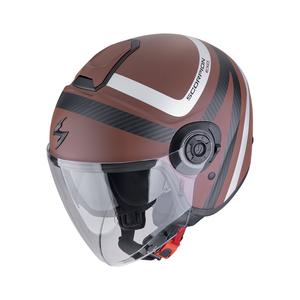Otvorená prilba na motorku Scorpion EXO-CITY II RIVA matná hnedo-strieborná