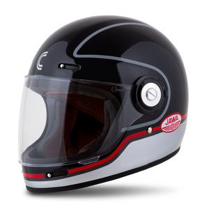 Integrálna prilba na motorku Cassida Fibre Jawa Sport čierno-strieborno-červená - II. akosť