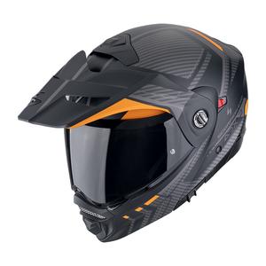 Výklopná helma na motorku Scorpion ADX-2 LEWIS matná čierno-oranžová