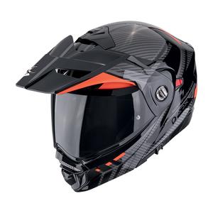 Výklopná helma na motorku Scorpion ADX-2 LEWIS čierno-červená