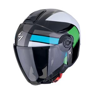 Otvorená prilba na motorku Scorpion EXO-CITY II BLUR čierno-bielo-zelená