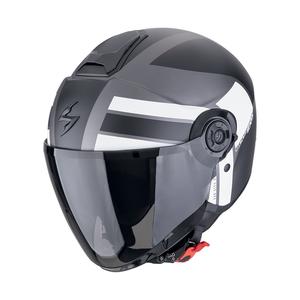 Otvorená prilba na motorku Scorpion EXO-CITY II BLUR matná strieborno-čierno-biela