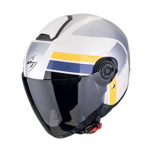 Otvorená prilba na motorku Scorpion EXO-CITY II BLUR bielo-strieborno-žltá