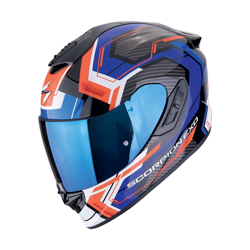 Integrálna helma na motorku Scorpion EXO-1400 EVO II AIR LINART čierno-modro-červená