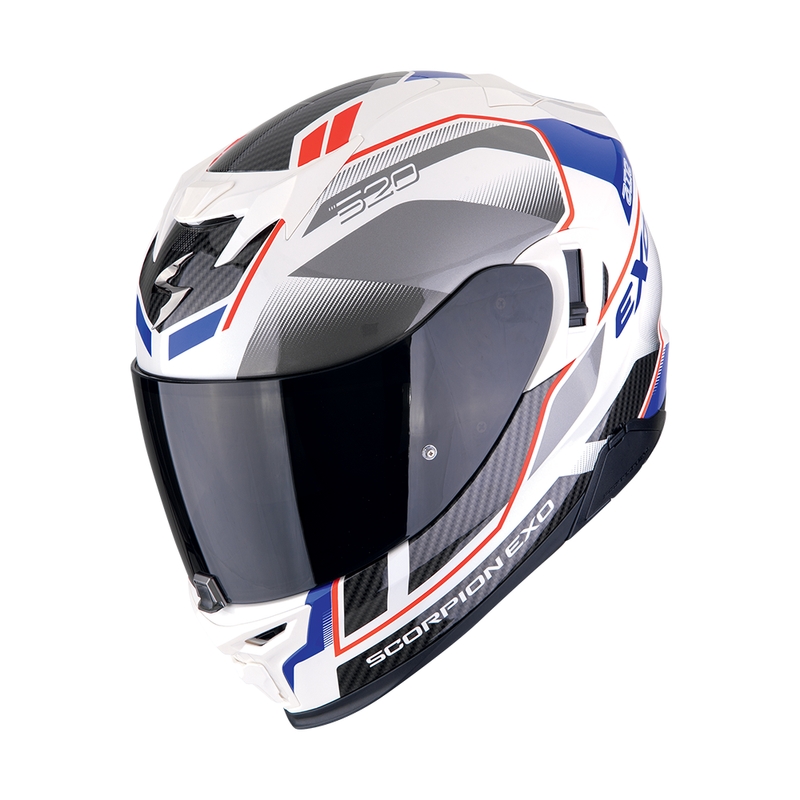 Integrálna helma na motorku Scorpion EXO-520 EVO AIR LENA perleťovo bielo-modrá výpredaj