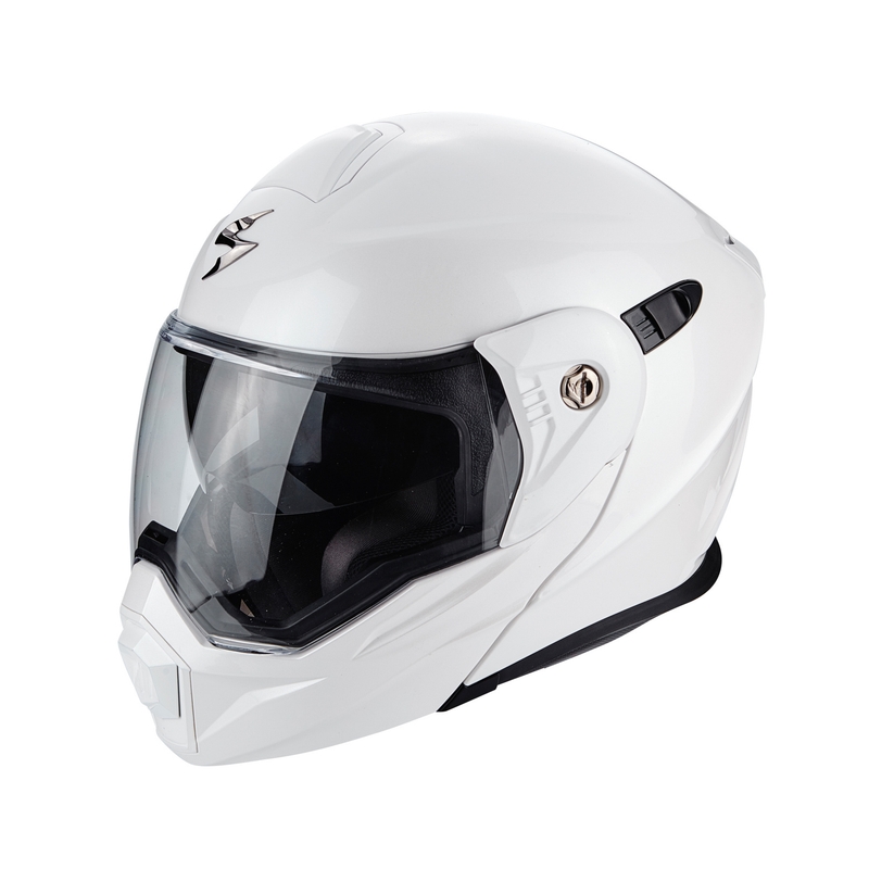 Výklopná enduro prilba Scorpion ADX-1 Solid perleťovo biela