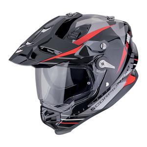 Enduro helma Scorpion ADF-9000 Air Feat čierno-strieborno-červená