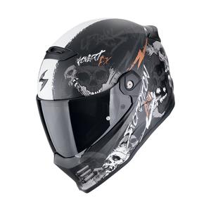 Integrálna prilba na motorku Scorpion COVERT FX SKULLZ matná čierno-šedo-zlatá