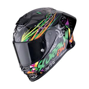 Integrálna prilba na motorku Scorpion EXO-R1 EVO II AIR SAVAGE čierno-zeleno-oranžová
