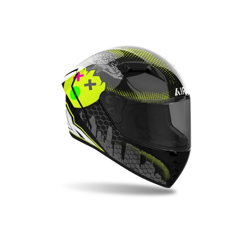 Integrálna prilba na motorku Airoh CONNOR Gamer čierno-šedo-fluo žltá